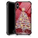 iPhone Xs Case, Christmas Tree iPhone X Cases with 4 Corners Shockproof Protection Soft Silicone TPU Bumper and Hard PC Pattern Back Case foriPhone X/Xs