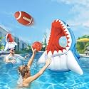 iPlay, iLearn Kids Shark Pool Toy, 3-in-1 Inflatable Floating Pool Game