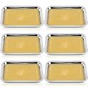 iplusmile 6 Pack Dissection Trays with Wax, 10.2 x 7.5 Inch Stainless Steel Dissection Pans, Reusable Wax Lab Trays for Biology Classroom Anatomy Science Education