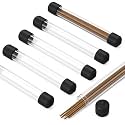 iplusmile 6Pcs Clear Rigid Plastic Tubing with Caps, 4.8 Inch Length 0.47 Inch ID Round Plastic Storage Tubing for Agarwood Incense Sticks Seed Beads Item
