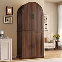 iPormis 71" Arched Cabinet with 6-Tier Door Shelves &amp; Drawer &amp; Adjustable Shelves, Farmhouse Kitchen Pantry with Doors, Modern Wood Storage Cabinet for Dining Room, Living Room, Bathroom, Walnut
