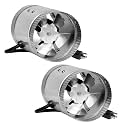 iPower 4 Inch Inline Duct Fan with Low Noise, HVAC Exhaust Booster Fan for Basements, Bathrooms, Kitchens, Workshops and Attics Ventilation, 2 Pack