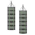 iPower 6-Layer 2ft Herb Drying Rack Hanging Mesh Net Dryer Collapsible with U-Shape Zippers, Pothook, Carabiner and Storage Bag, for Hydroponics Plants, Clothes, 2 Packs