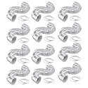 iPower GLDUCT8X25CX12 8 inch 25 feet Non-Insulated Flex Air Aluminum Foil Ducting Dryer Vent Hose for HVAC Ventilation, 2 Clamps, 12-Pack, Silver