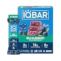 IQBAR Clean High Protein Bars, Low Sugar Snack, Wild Blueberry 12ct