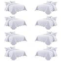 IR Imperial Rooms California King Quilt Bedspread White Leaf 8-Pack