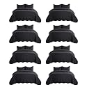 IR Imperial Rooms California King Quilt Bedspread Black Leaf 8-Pack