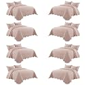 IR Imperial Rooms California King Quilt Bedspread Baby Pink Leaf 8-Pack