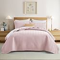 IR Imperial Rooms King Quilt Bedding Set Baby Pink Bedspread Wave