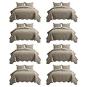 IR Imperial Rooms King Quilt Beige Floral 8 Pack for Hotel Guest Bedroom