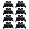 IR Imperial Rooms King Quilt Black Floral 8 Pack for Hotel Guest Bedroom