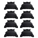 IR Imperial Rooms King Quilt Black Leaf 8 Pack for Hotel Guest Bedroom