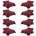 IR Imperial Rooms King Quilt Burgundy Leaf 8 Pack for Hotel Guest Room