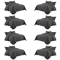 IR Imperial Rooms King Quilt Charcoal Leaf 8 Pack for Hotel Guest Room