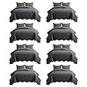 IR Imperial Rooms King Quilt Charcoal Floral 8 Pack for Hotel Guest Room