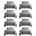 IR Imperial Rooms King Quilt Grey Floral 8 Pack for Hotel Guest Bedroom
