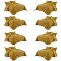 IR Imperial Rooms King Quilt Ochre Leaf 8 Pack for Hotel Guest Bedroom