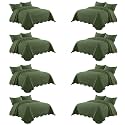 IR Imperial Rooms King Quilt Olive Green Leaf 8 Pack for Hotel Guest Room