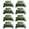 IR Imperial Rooms King Quilt Olive Green Floral 8 Pack for Hotel Guest Room