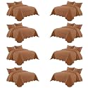 IR Imperial Rooms King Quilt Rust Leaf 8 Pack for Hotel Guest Bedroom