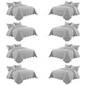 IR Imperial Rooms King Quilt Silver Leaf 8 Pack for Hotel Guest Bedroom