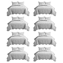IR Imperial Rooms King Quilt Silver Floral 8 Pack for Hotel Guest Bedroom