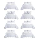 IR Imperial Rooms King Quilt White Leaf 8 Pack for Hotel Guest Bedroom