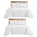 IR Imperial Rooms Queen Quilt Bedding Set White Bedspread Wave 2 Pack