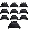IR Imperial Rooms Queen Quilt Black 10 Pack for Hotel Guest Room &amp; Airbnbs
