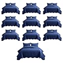 IR Imperial Rooms Queen Quilt Blue Floral 10 Pack for Hotel Guest Bedroom