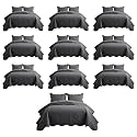 IR Imperial Rooms Queen Quilt Charcoal Floral 10 Pack for Hotel Guest Room