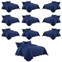 IR Imperial Rooms Queen Quilt Navy Leaf 10 Pack for Hotel Guest Bedroom