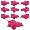IR Imperial Rooms Queen Quilt Pink Leaf 10 Pack for Hotel Guest Bedroom