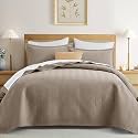 IR Imperial Rooms Twin Quilt Bedding Set Camel Bedspread Wave 2 Pack