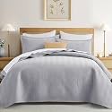 IR Imperial Rooms Twin Quilt Bedding Set Grey Bedspread Wave 2 Pack