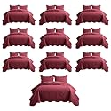 IR Imperial Rooms Twin Quilt Burgundy Floral 10 Pack for Hotel Guest Room