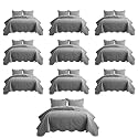 IR Imperial Rooms Twin Quilt Grey Floral 10 Pack for Hotel Guest Bedroom