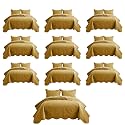 IR Imperial Rooms Twin Quilt Ochre Floral 10 Pack for Hotel Guest Bedroom