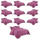 IR Imperial Rooms Twin Quilt Purple Leaf 10 Pack for Hotel Guest Bedroom