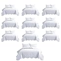 IR Imperial Rooms Twin Quilt White Floral 10 Pack for Hotel Guest Bedroom