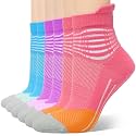 IRAMY Compression Ankle Support Socks Women Wicking Cushioned Athletic Plantar Fasciitis Relief 3/4/6 Pairs