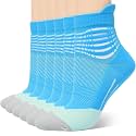 IRAMY Compression Ankle Support Socks Women Wicking Cushioned Athletic Plantar Fasciitis Relief 3/4/6 Pairs