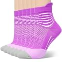 IRAMY Compression Ankle Support Socks Women Wicking Cushioned Athletic Plantar Fasciitis Relief 3/4/6 Pairs