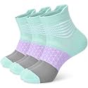 IRAMY Compression Ankle Support Socks Women Wicking Cushioned Athletic Plantar Fasciitis Relief 3/4/6 Pairs