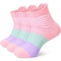 IRAMY Compression Ankle Support Socks Women Wicking Cushioned Athletic Plantar Fasciitis Relief 3/4/6 Pairs