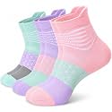 IRAMY Compression Ankle Support Socks Women Wicking Cushioned Athletic Plantar Fasciitis Relief 3/4/6 Pairs