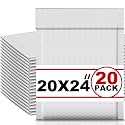 Ireer 20 Pack 20 x 24'' Extra Large Bubble Mailers Padded Envelopes, White
