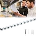 Irenare 1 Pcs Ticket Holder for Restaurants 36/48/60" Ticket Check Rack Order Holder Rail Display Slide Rack for Commercial Kitchens Cafes Pubs Bars Display Paintings Posters Charts (36 Inch,Silver)