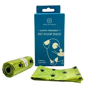 irida naturals biodegradable poop bags for dogs amp cats - 9x135 inch xl 16 rollsx15 per roll 240 bags eco-friendly poop bags for poop scooper dog poop collector with leak-proof amp epi technology