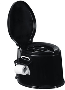 iris 6l portable travel toilet with seat handle removable lid and roll holder compact toilet for hiking fishing camping festivals use commode chair